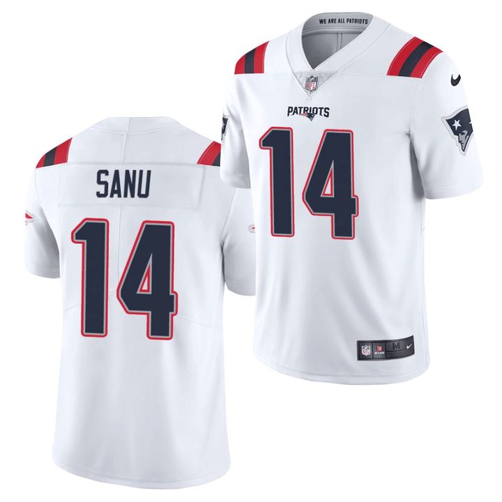 Men New England Patriots #14 Mohamed Sanu Nike White Vapor Limited NFL Jersey->new england patriots->NFL Jersey
